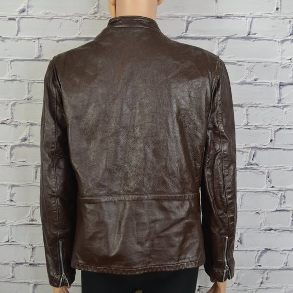 Mens Reed Sportswear cafe motorcycle style leather jacket - Picture 9 of 16